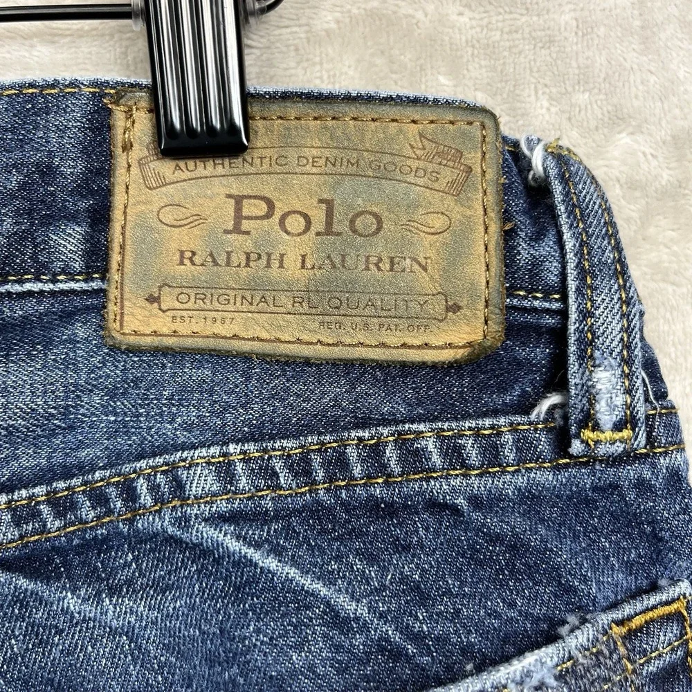 Polo Ralph Lauren Jeans Mens The Classic Fit Distressed Patch Grunge 30x30(29.5)